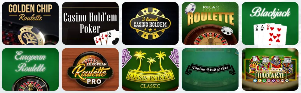 Jeux de table au FLUSH CASINO